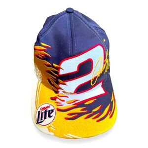 Rusty Wallace NASCAR Hat Miller Lite #2 Flames Snapback CHASE AUTHENTICS